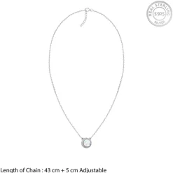 Silver Opal Moon Necklace