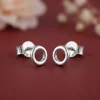 Silver Orbit Stud Earrings