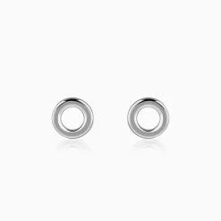 Silver Orbit Stud Earrings