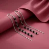 Silver Orlina Noir Sui Dhaga Earrings