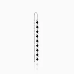 Silver Orlina Noir Sui Dhaga Earrings