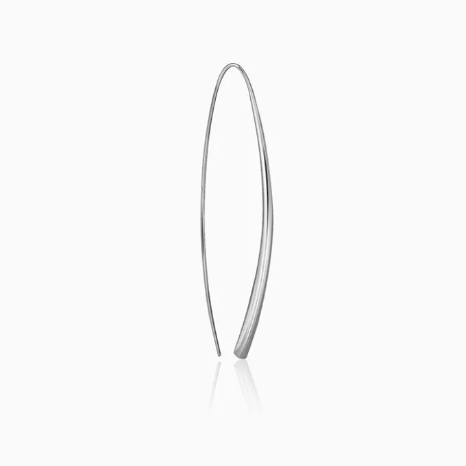 Silver Parabola Hoop Earrings