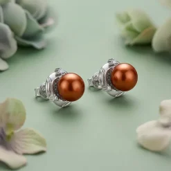 Silver Paulette Pearl Stud Earrings