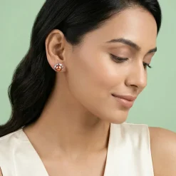 Silver Paulette Pearl Stud Earrings