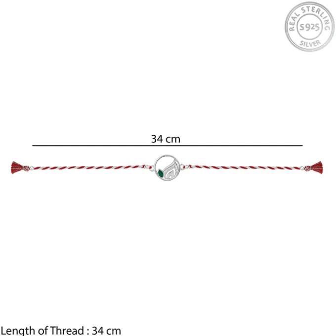 Silver Peacock Feather Rakhi