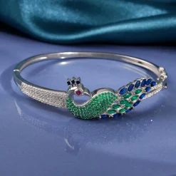 Silver Peacock Parade Bracelet