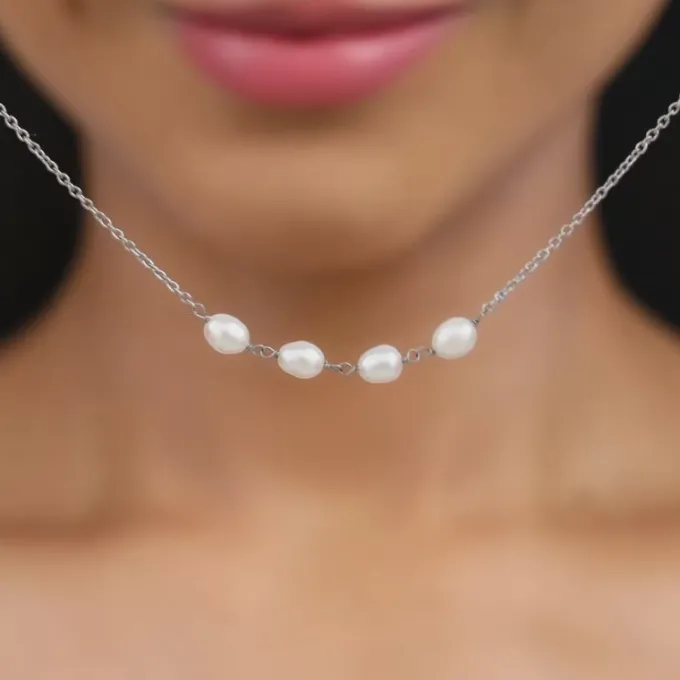 Silver Pearl Glance Bracelet