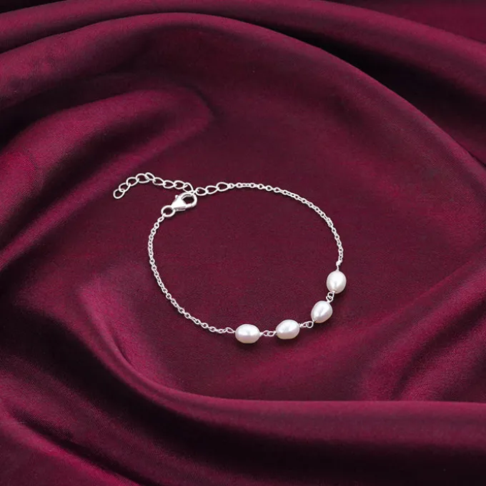 Silver Pearl Glance Bracelet