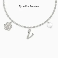 Silver Pearl Rosey Personalised Bracelet