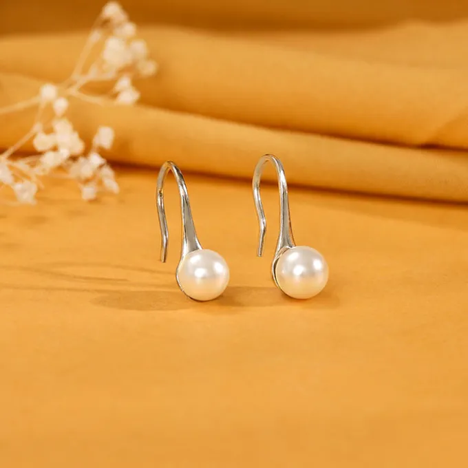 Silver Pearl Small Stud Earrings