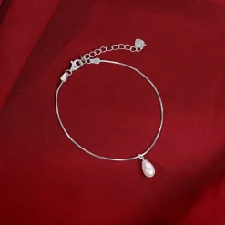 Silver Pearly Drop Bracelet