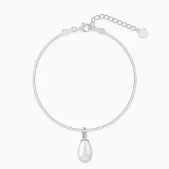 Silver Pearly Drop Bracelet