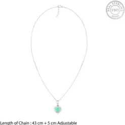 Silver Perfect Heart Pendant With Link Chain