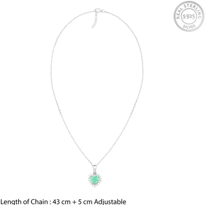 Silver Perfect Heart Pendant With Link Chain