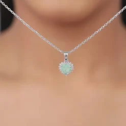 Silver Perfect Heart Pendant With Link Chain