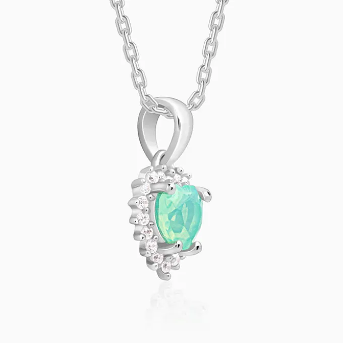 Silver Perfect Heart Pendant With Link Chain