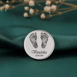 Silver Personalised Baby Birthday Coin
