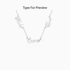 Silver Personalised Bestie Trio Name Necklace