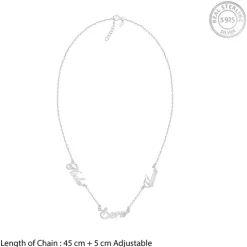 Silver Personalised Bestie Trio Name Necklace