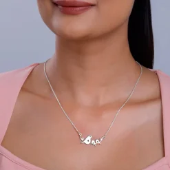 Silver Personalised Birdie Initial Necklace