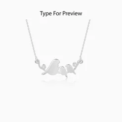 Silver Personalised Birdie Initial Necklace