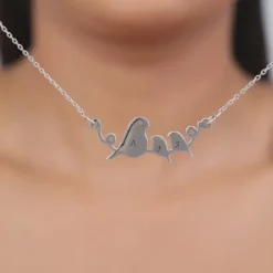 Silver Personalised Birdie Initial Necklace