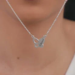 Silver Personalised Butterfly Necklace