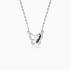 Silver Personalised Butterfly Necklace