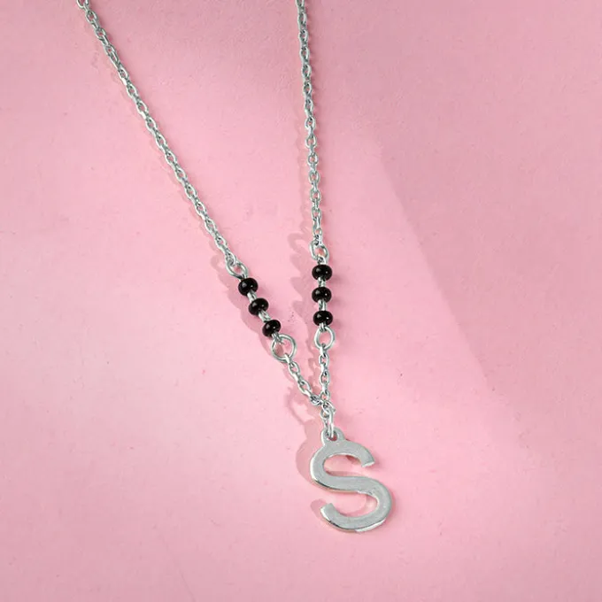 Silver Personalised Cherished Initial Mangalsutra