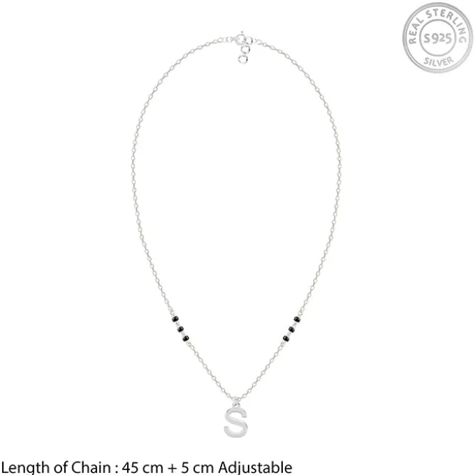 Silver Personalised Cherished Initial Mangalsutra