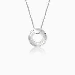 Silver Personalised Circular Pendant For Him