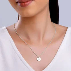 Silver Personalised Classic Initial Pendant with Link Chain