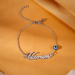 Silver Personalised Classic Evil Eye Bracelet