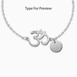 Silver Personalised Classy Om Heartbeat Bracelet