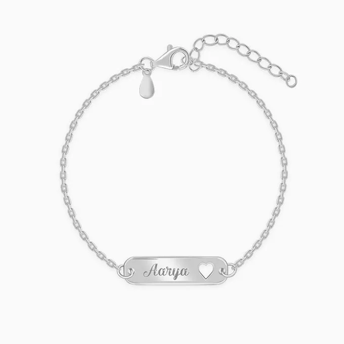 Silver Personalised Cosy Heart Bracelet