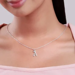 Silver Personalised Crown Initial Pendant