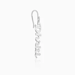 Silver Personalised Cursive Name Earrings