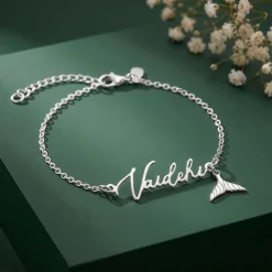 Silver Personalised Cute Mermaid Tail Bracelet