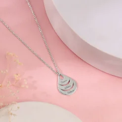 Silver Personalised Dreamy Teardrop Pendant With Link Chain