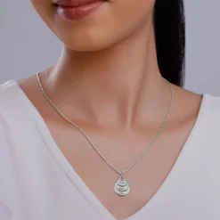 Silver Personalised Dreamy Teardrop Pendant With Link Chain
