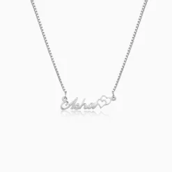 Silver Personalised Dual Heart Necklace