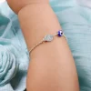 Silver Personalised Envy Gaze Kids Bracelet (0 - 2 Years)