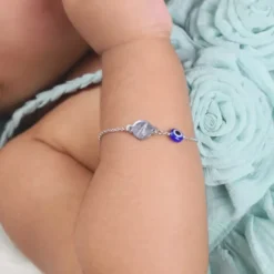 Silver Personalised Envy Gaze Kids Bracelet (0 - 2 Years)