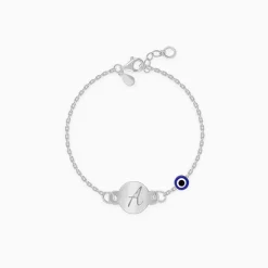 Silver Personalised Envy Gaze Kids Bracelet (0 - 2 Years)