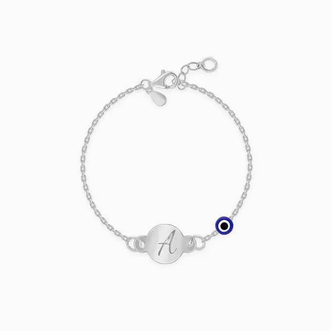 Silver Personalised Envy Gaze Kids Bracelet (0 - 2 Years)
