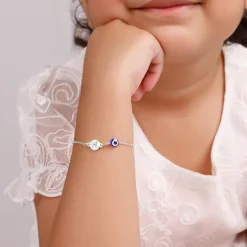 Silver Personalised Envy Gaze Kids Bracelet (2 - 8 Years)