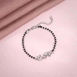 Silver Personalised Eternal Initial Mangalsutra Bracelet