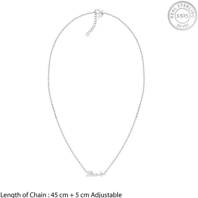 Silver Personalised Evil Eye Heartbeat Necklace