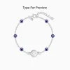 Silver Personalised Evil Eye Initial Bracelet