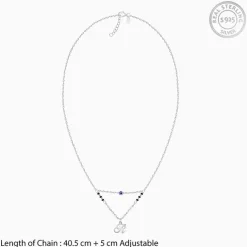 Silver Personalised Evil Eye Mangalsutra Layered Necklace